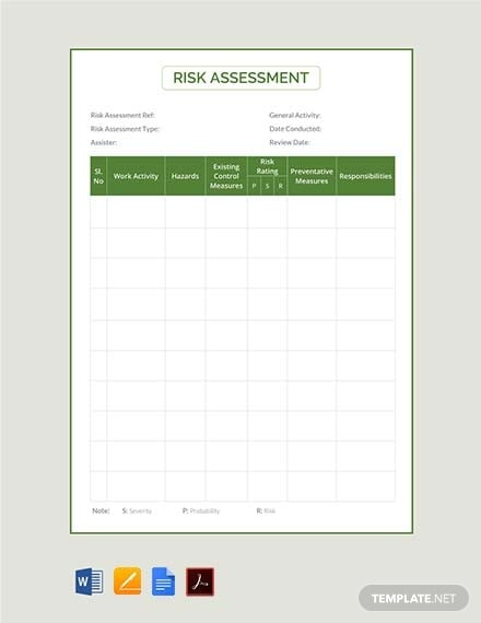 free risk assessment template