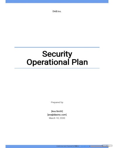 free sample security operational plan template
