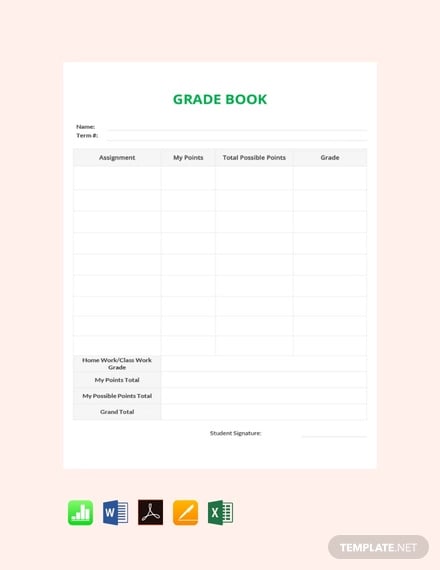 free simple grade sheet template