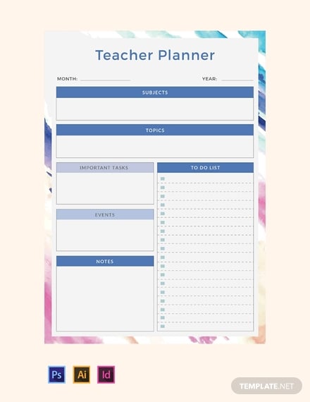 free teacher planner template