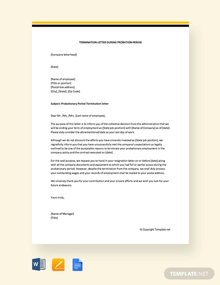 Probation Unsuccessful Completion Letter Template Probation 