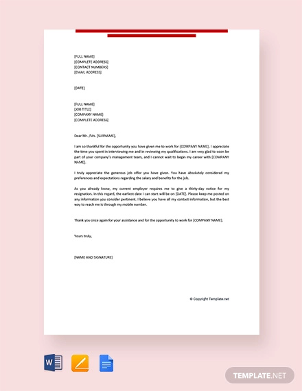 11+ Job Offer Thank-You Letter Templates - PDF, DOC, Apple Pages ...