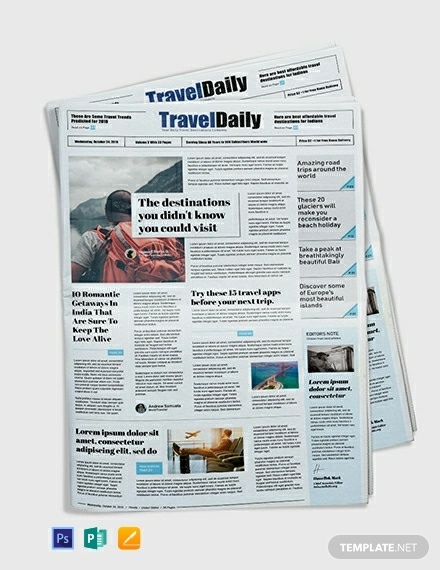 newspaper template psd free download