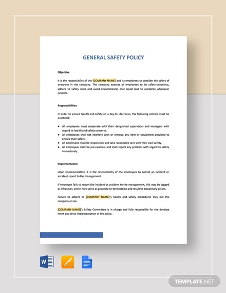 general safety policy