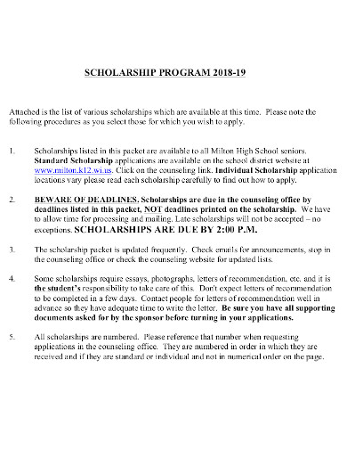 scholarship presentation for high school students