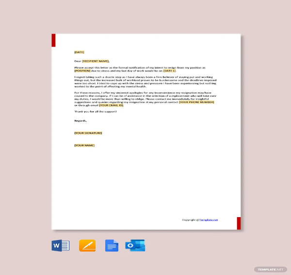 35+ Formal Resignation Letter Template - Free Word, Excel, PDF Format ...