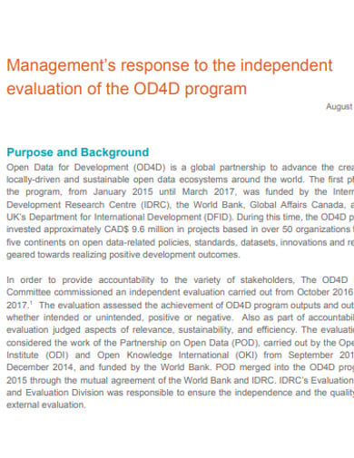 independent evaluation management policy