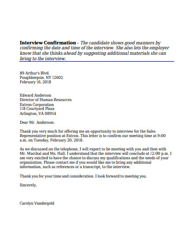 interview confirmation email template