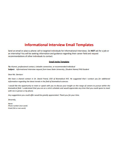 10 Interview Invitation Email Templates in PDF DOC 