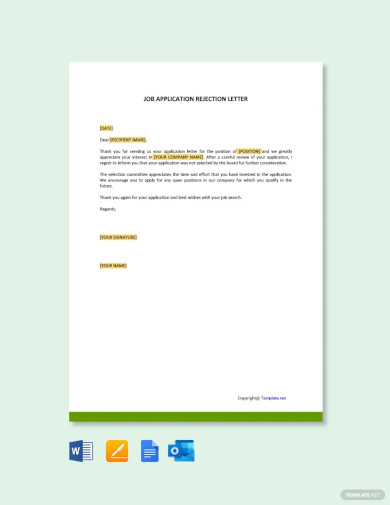 12+ Sample Job Applicant Rejection Letters in Google Docs | Word ...