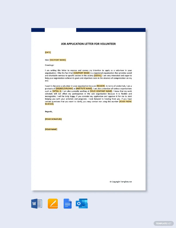 14+ Volunteer Application Template - Word, PDF | Free & Premium Templates