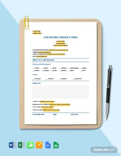 job work order form template