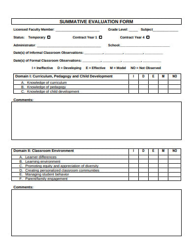 licensed-faculty-summative-evaluation-form-template
