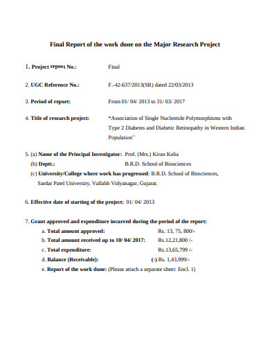 research project report template