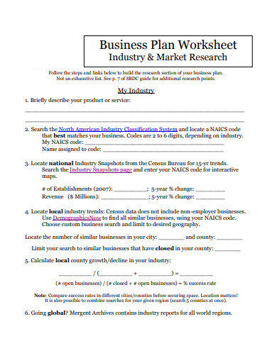 market research report business plan