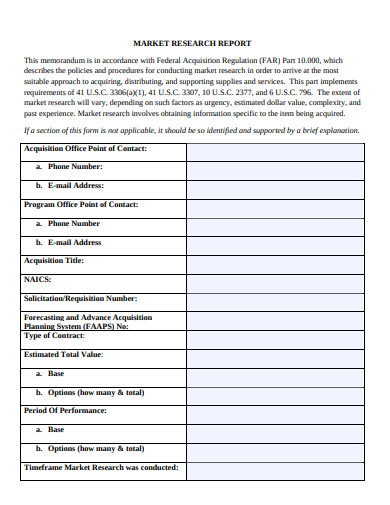 marketing research report template