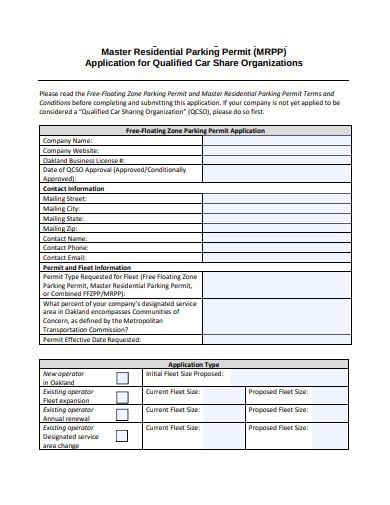 11 Parking Permit Application Templates In Pdf Doc Free