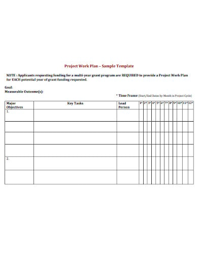 monthly project research work plan template
