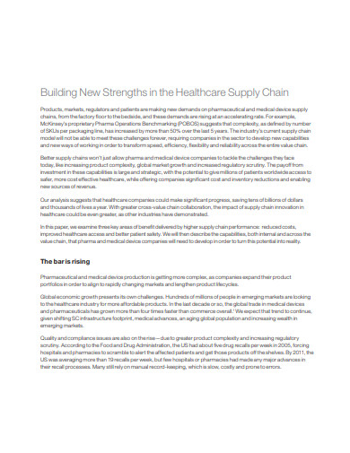 new strength healthcare supply chain