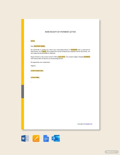 nonreceipt of payment letter template
