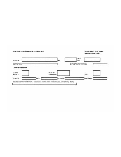 nursing case study template word