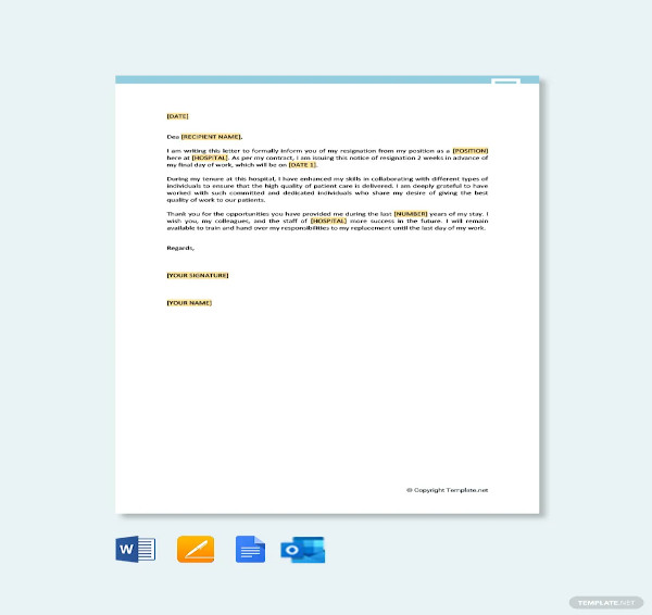 35+ Formal Resignation Letter Template - Free Word, Excel, PDF Format ...