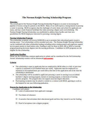 nursing scholarship program template