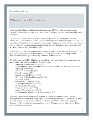 10+ Special Education Handbook Templates in PDF