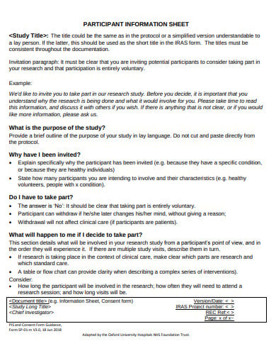 participant information sheet and consent form