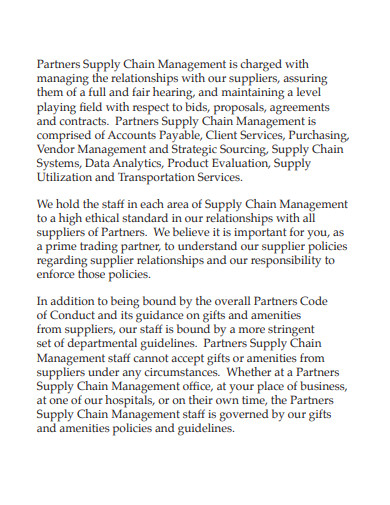 partners healthcare supply chain