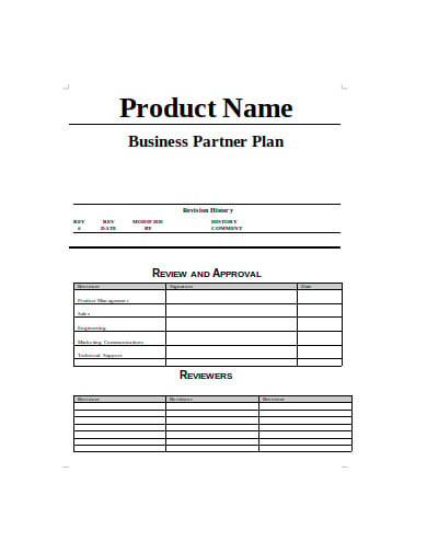 partnership business plan format