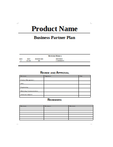 partnership business plan example