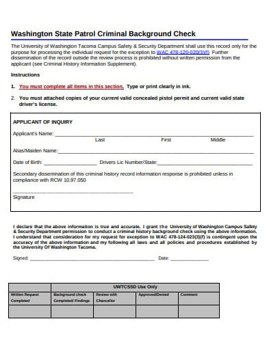 patrol criminal background check form
