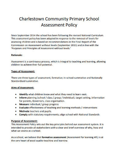 primary school community assessment