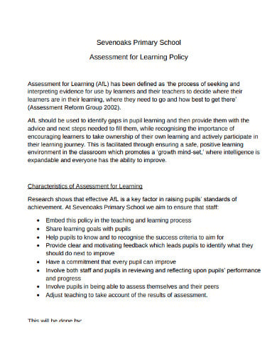 primary school learing assessment