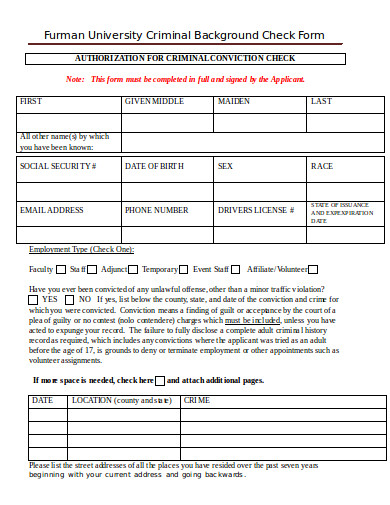 11 Criminal Background Check Form Templates In PDF DOC 11 Criminal Background Check Form Templates In PDF DOC