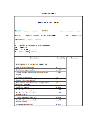 4 Hospitality Induction Templates In DOC PDF