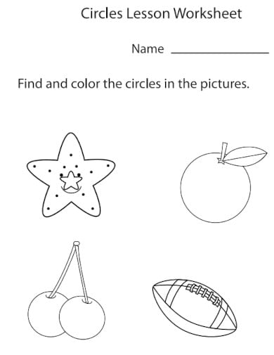 printable preschool circle worksheet template