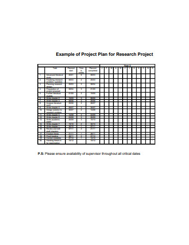 sample research project work plan