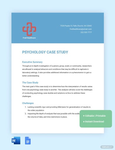 how to create a case study psychology