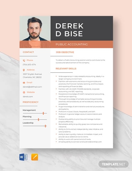 public accounting resume template