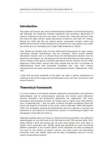 quantitative educational research template