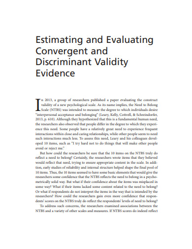 relationships and discriminant validity