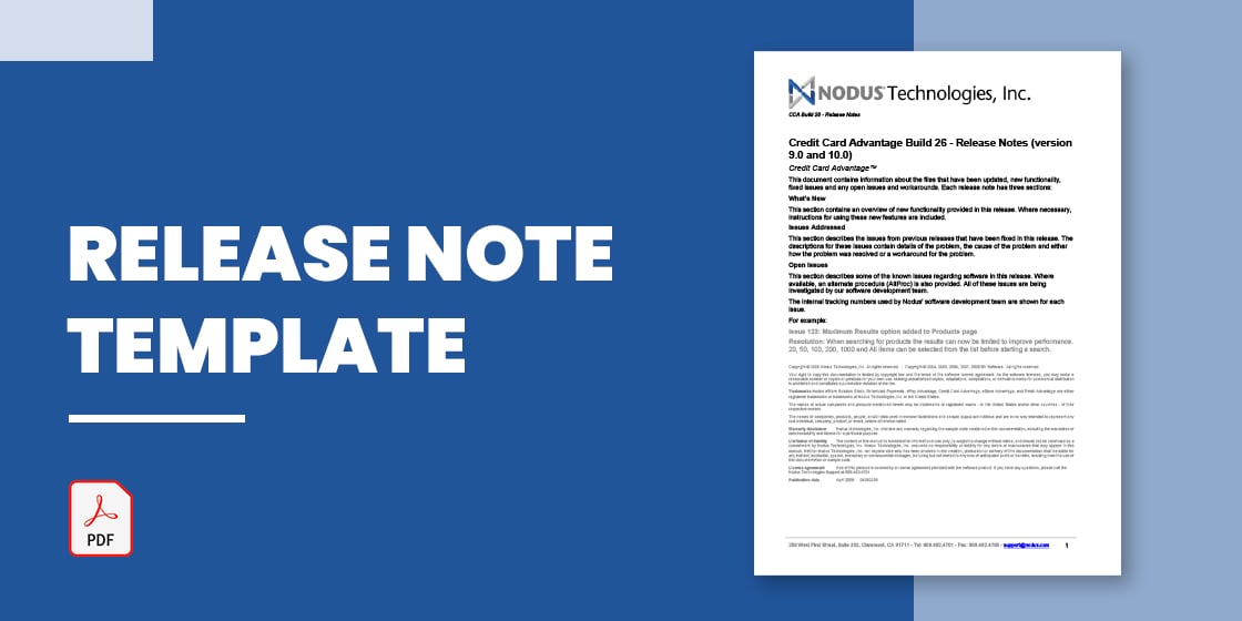 Release Notes Template - 15+ Free Word, PDF Documents Download