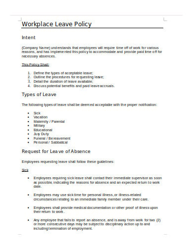 10-requested-leave-policy-templates-in-pdf