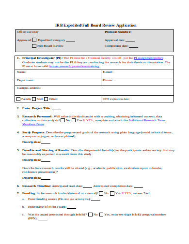 research-application-form-template