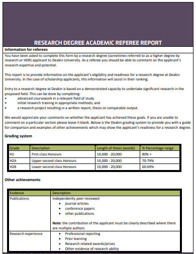 academic research report template