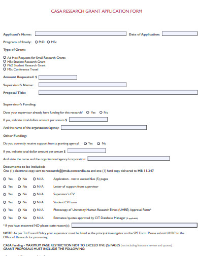 applying for a research grant