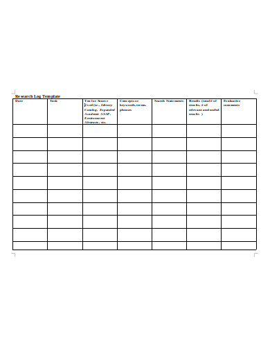 FREE 10 Research Log Templates in PDF MS Word FREE 10 Research Log Templates in PDF MS Word