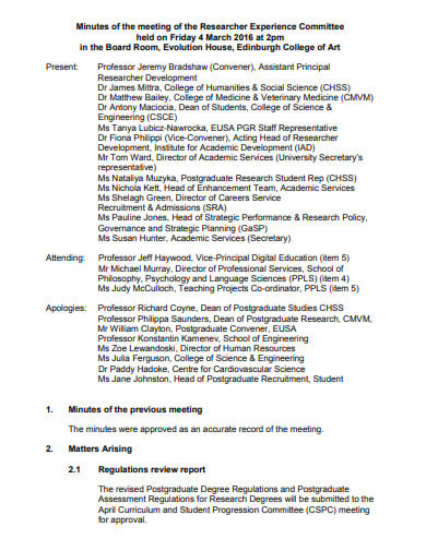 research meeting minutes template